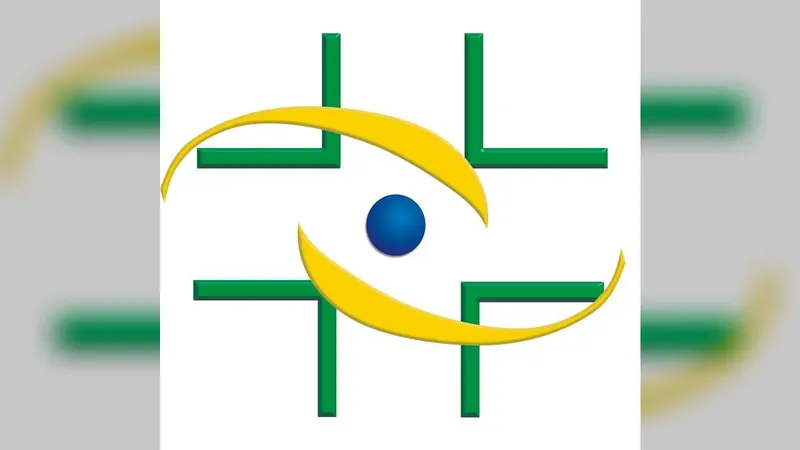 Logotipo da Agência Nacional de Vigilância Sanitária (Anvisa) com cruzes verdes, faixa amarela e esfera azul